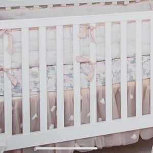 Monique Lhullier blush pink ethereal crib skirt